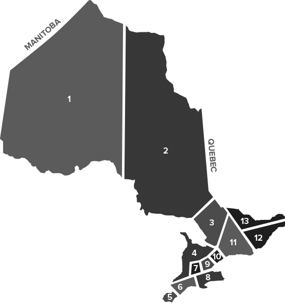 Map of the IBAO Affiliates within Canada